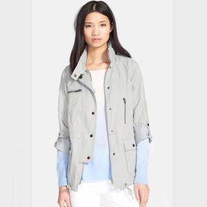 Joie Barker Hooded Military Parka Jacket Utility Gray Size S